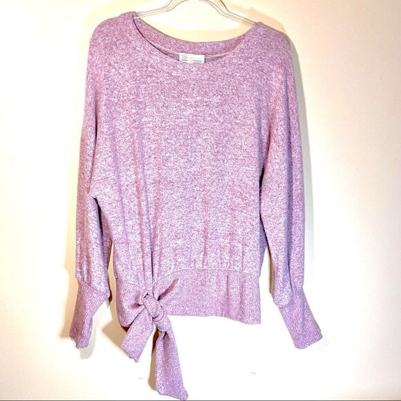 SATURDAY SUNDAY ANTHROPOLOGIE PEYTON BRUSHED LIGHT RASPBERRY PINK SWEATER XS NWT - Picture 1 of 12